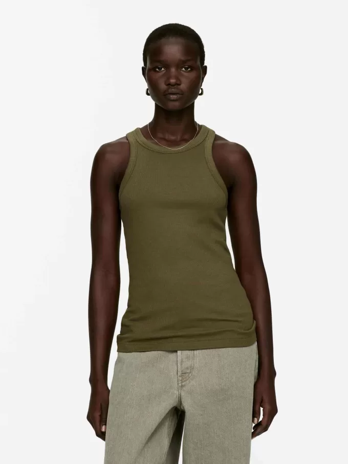 Camiseta sin mangas de canalé Camiseta sin mangas de canalé