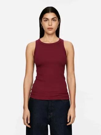 Camiseta sin mangas de canalé