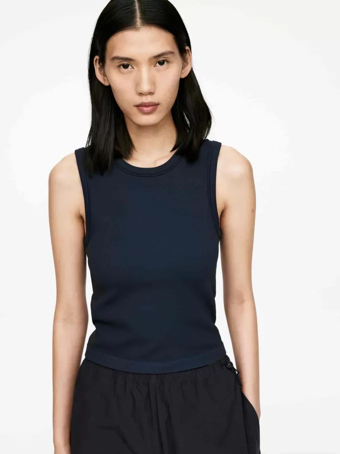 Camiseta sin mangas de canalé sin costuras Camiseta sin mangas de canalé sin costuras