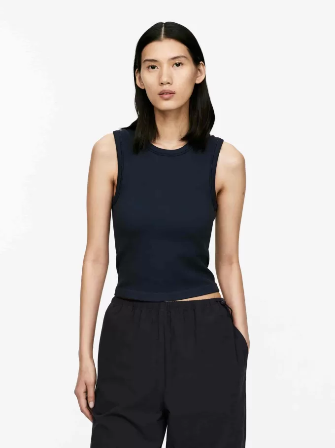 Camiseta sin mangas de canalé sin costuras Camiseta sin mangas de canalé sin costuras