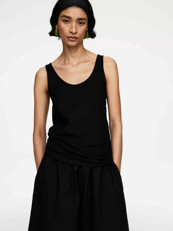 Camiseta sin mangas de crepé Camiseta sin mangas de crepé