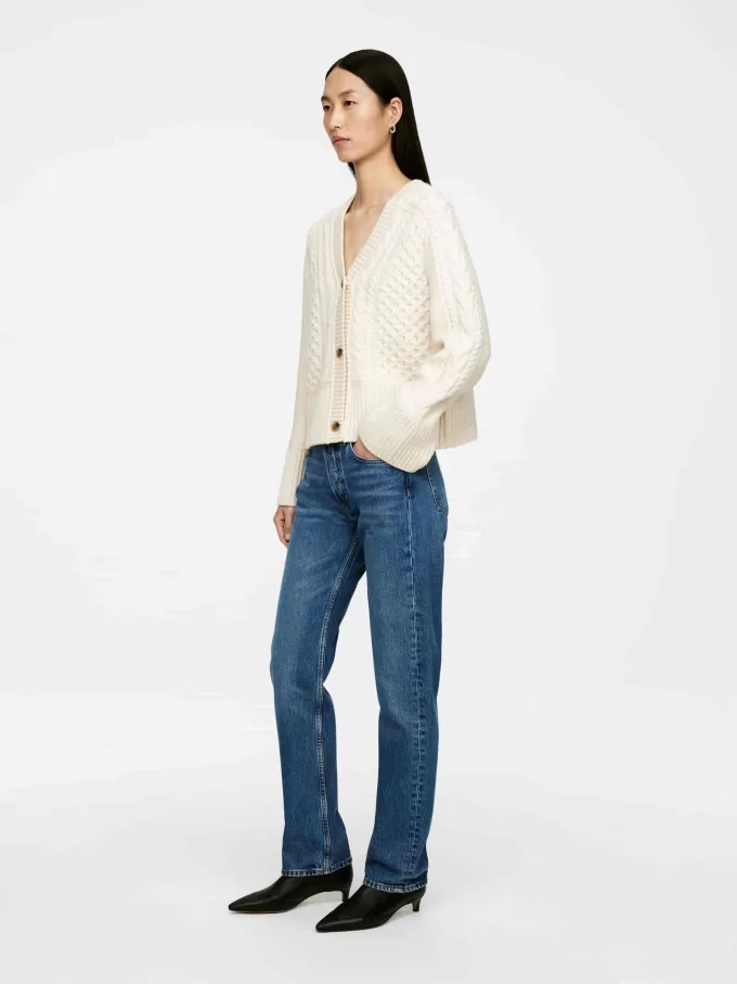 Cárdigan de lana de punto trenzado Cárdigan de lana de punto trenzado