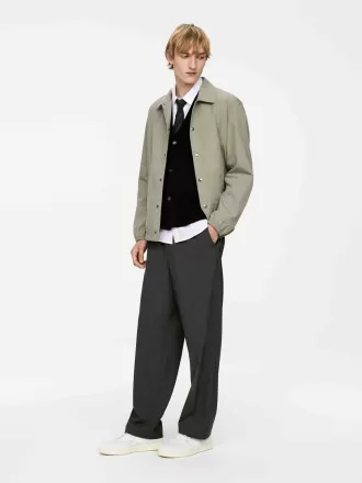 Cárdigan tipo chaleco de lana y algodón