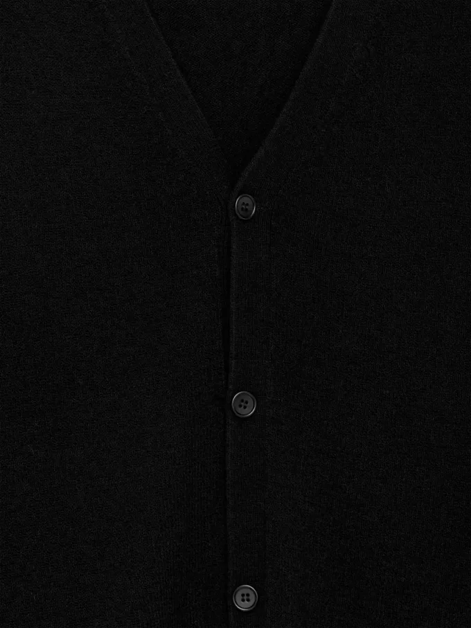 Cárdigan tipo chaleco de lana y algodón