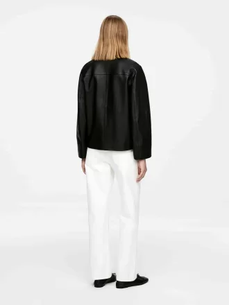 Chaqueta de cuero forrada