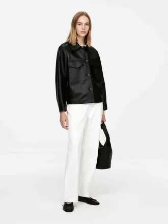 Chaqueta de cuero forrada