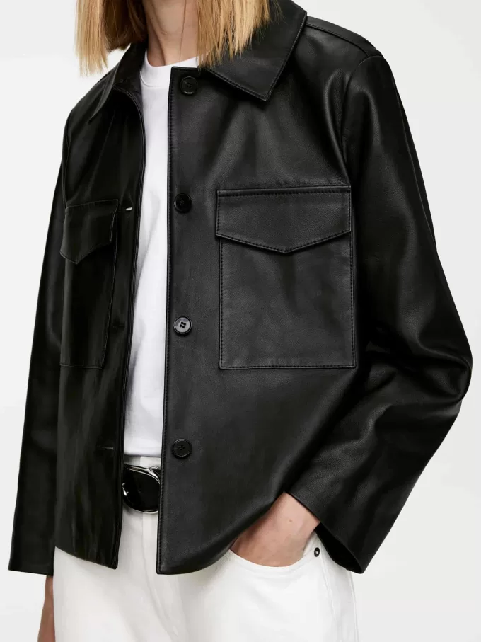 Chaqueta de cuero forrada Chaqueta de cuero forrada