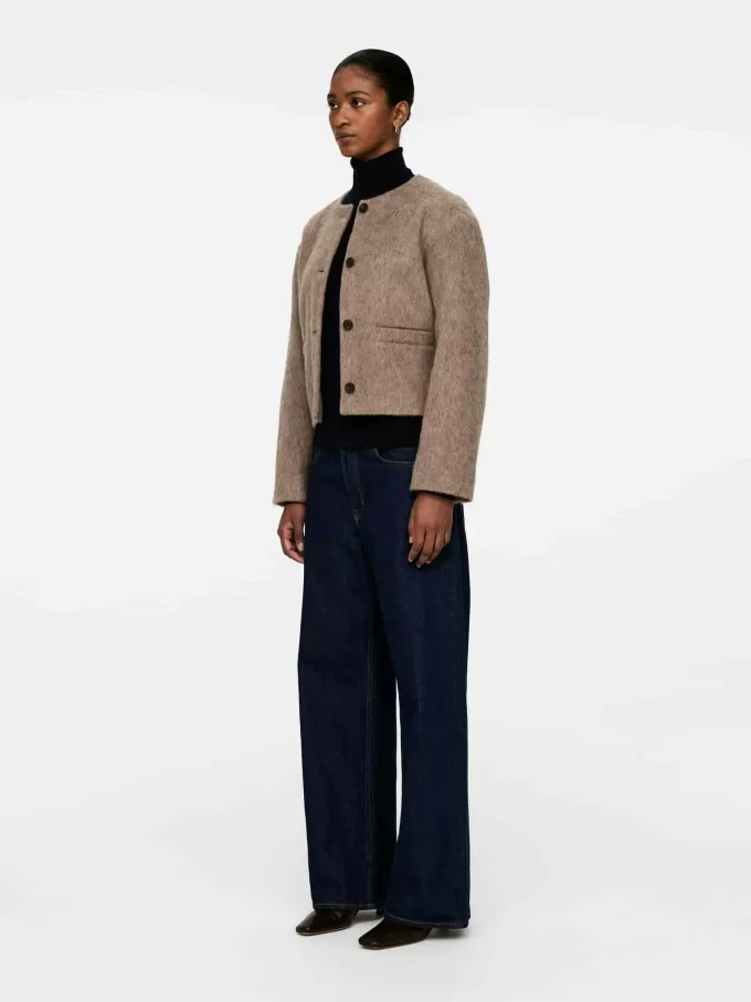 Chaqueta de mezcla de lana cepillada Chaqueta de mezcla de lana cepillada