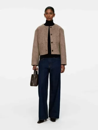 Chaqueta de mezcla de lana cepillada