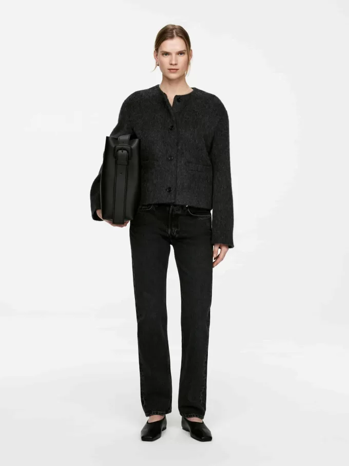 Chaqueta de mezcla de lana cepillada Chaqueta de mezcla de lana cepillada