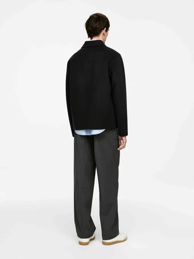 Chaqueta de mezcla de lana de doble cara