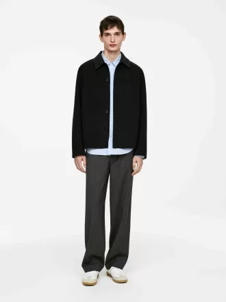 Chaqueta de mezcla de lana de doble cara