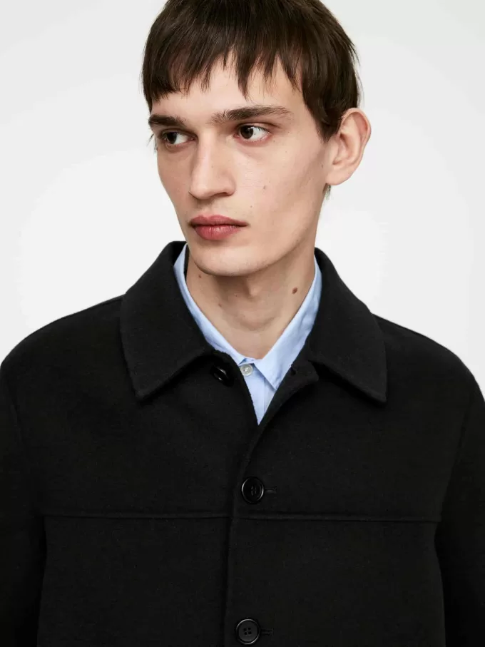 Chaqueta de mezcla de lana de doble cara