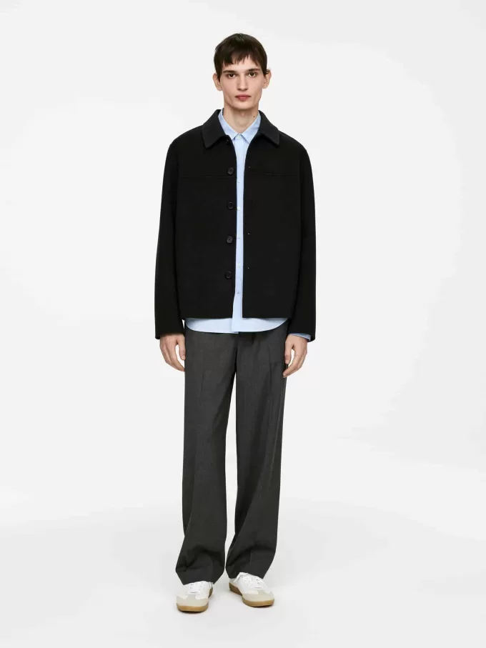 Chaqueta de mezcla de lana de doble cara