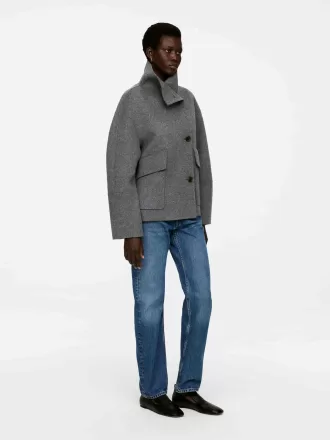 Chaqueta doble de mezcla de lana