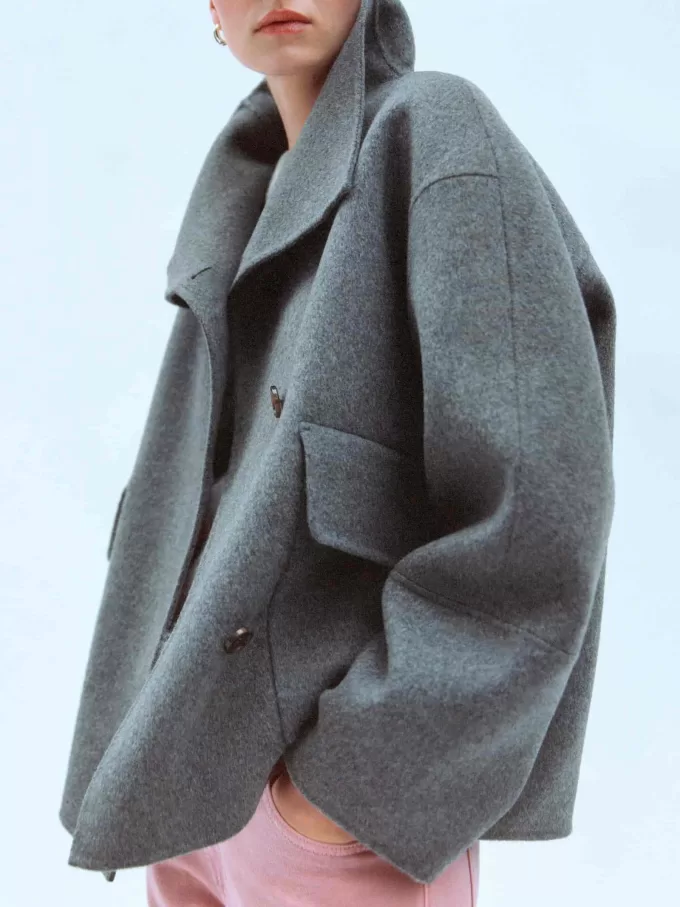 Chaqueta doble de mezcla de lana Chaqueta doble de mezcla de lana