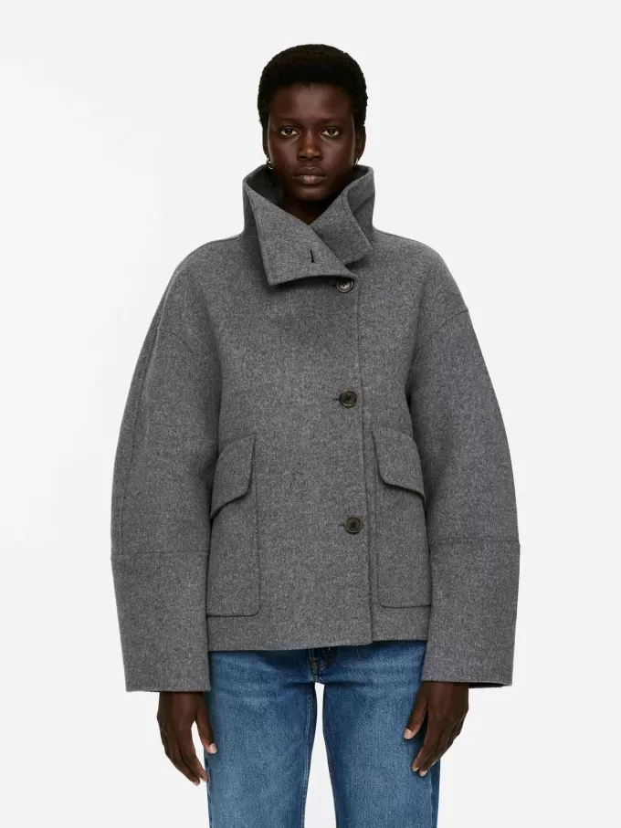 Chaqueta doble de mezcla de lana Chaqueta doble de mezcla de lana