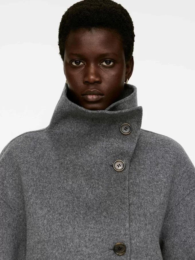 Chaqueta doble de mezcla de lana Chaqueta doble de mezcla de lana