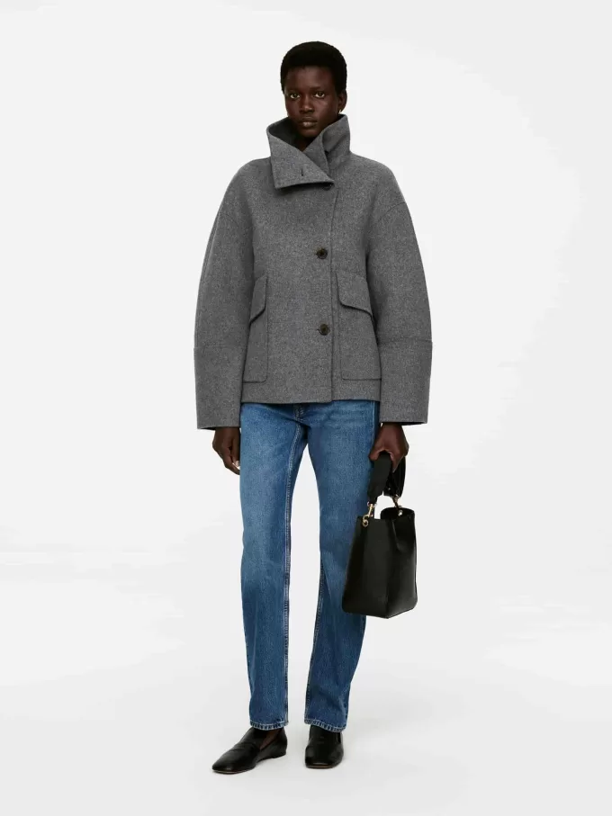 Chaqueta doble de mezcla de lana Chaqueta doble de mezcla de lana
