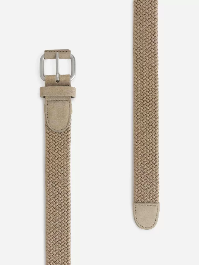 Cinturón con detalles de cuero trenzado Cinturón con detalles de cuero trenzado