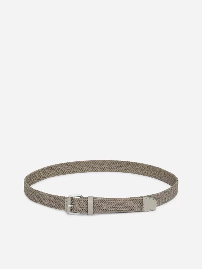 Cinturón con detalles de cuero trenzado Cinturón con detalles de cuero trenzado