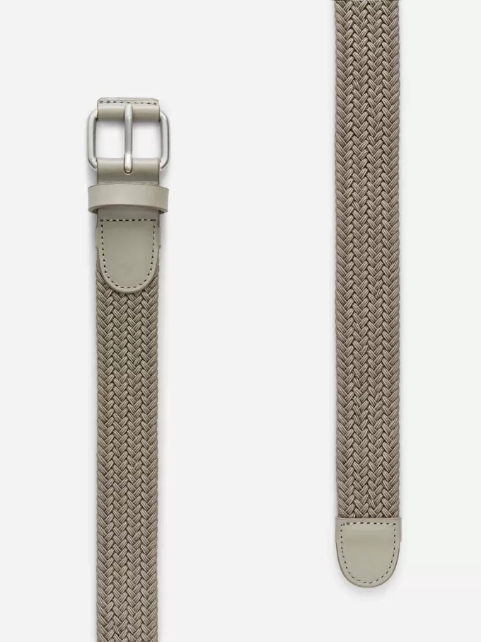 Cinturón con detalles de cuero trenzado Cinturón con detalles de cuero trenzado