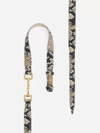 Cinturón de piel con hebilla Horsebit