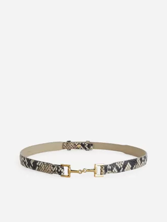 Cinturón de piel con hebilla Horsebit