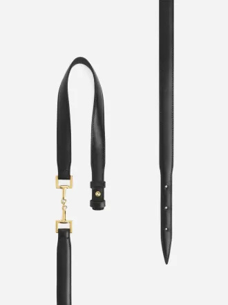 Cinturón de piel con hebilla Horsebit