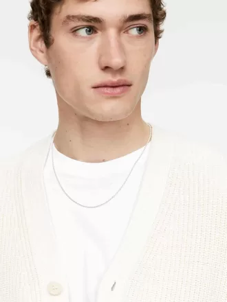 Collar de cadena de cuerda de plata