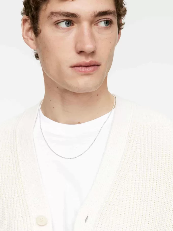 Collar de cadena de cuerda de plata Collar de cadena de cuerda de plata