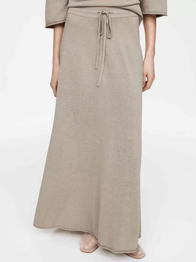 Falda De Mezcla De Lino Y Algodón Falda De Mezcla De Lino Y Algodón