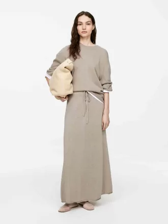 Falda De Mezcla De Lino Y Algodón