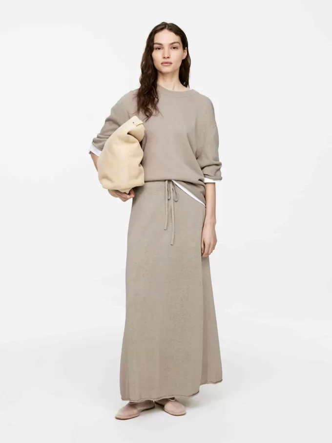 Falda De Mezcla De Lino Y Algodón Falda De Mezcla De Lino Y Algodón