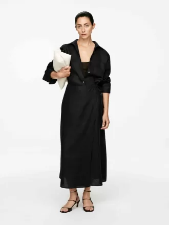 Falda cruzada de lino