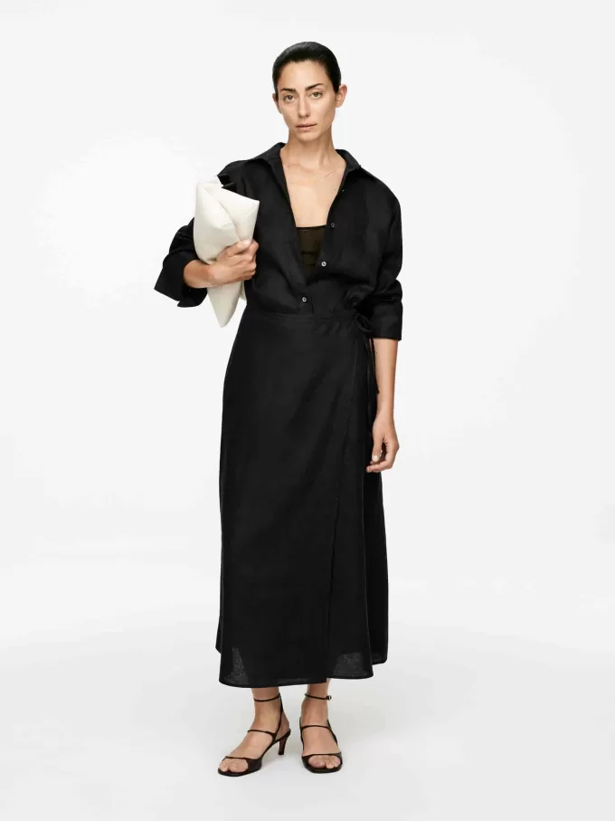 Falda cruzada de lino Falda cruzada de lino