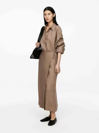 Falda cruzada de lino