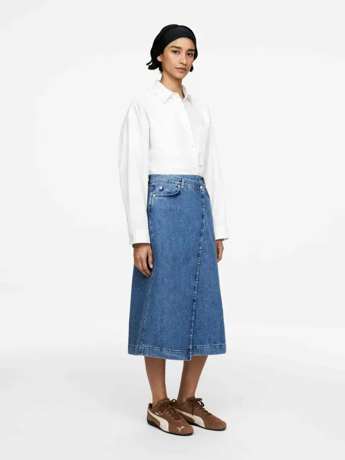 Falda cruzada de mezclilla Falda cruzada de mezclilla