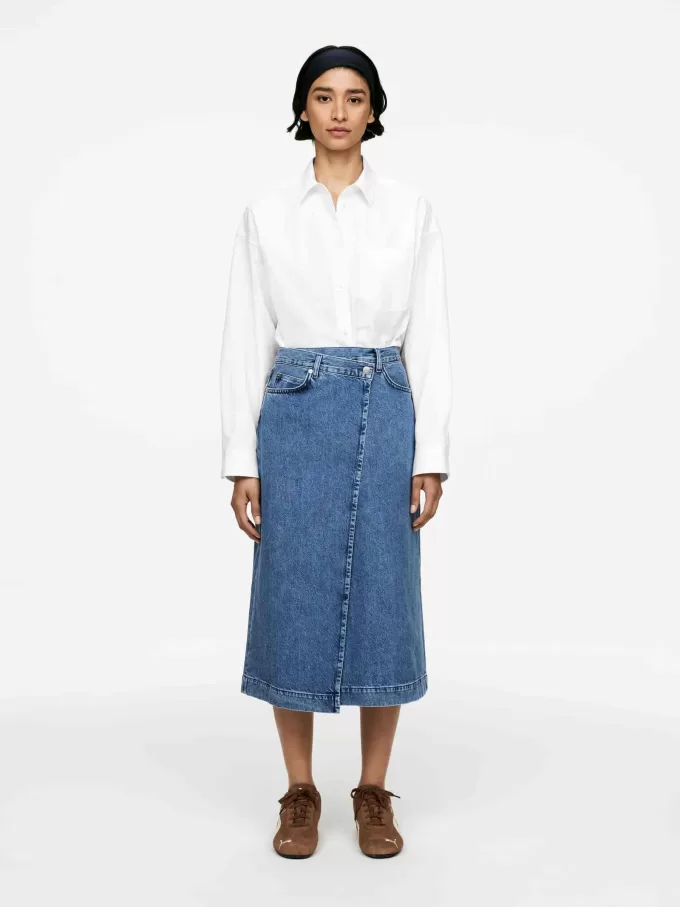 Falda cruzada de mezclilla Falda cruzada de mezclilla