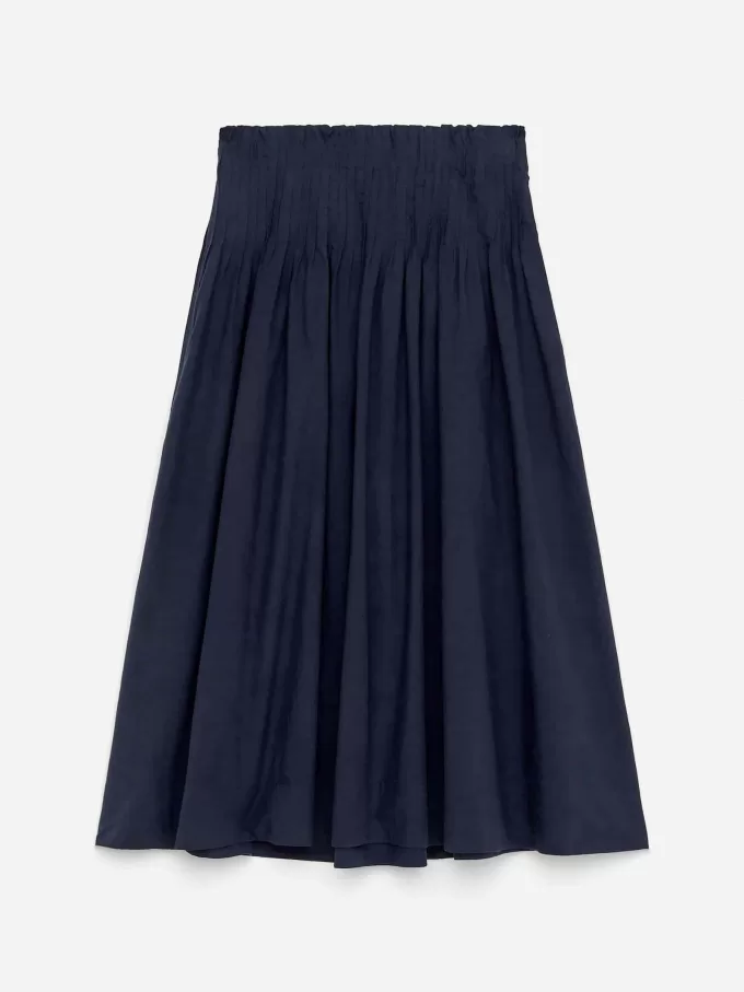 Falda de algodón con pliegues Falda de algodón con pliegues