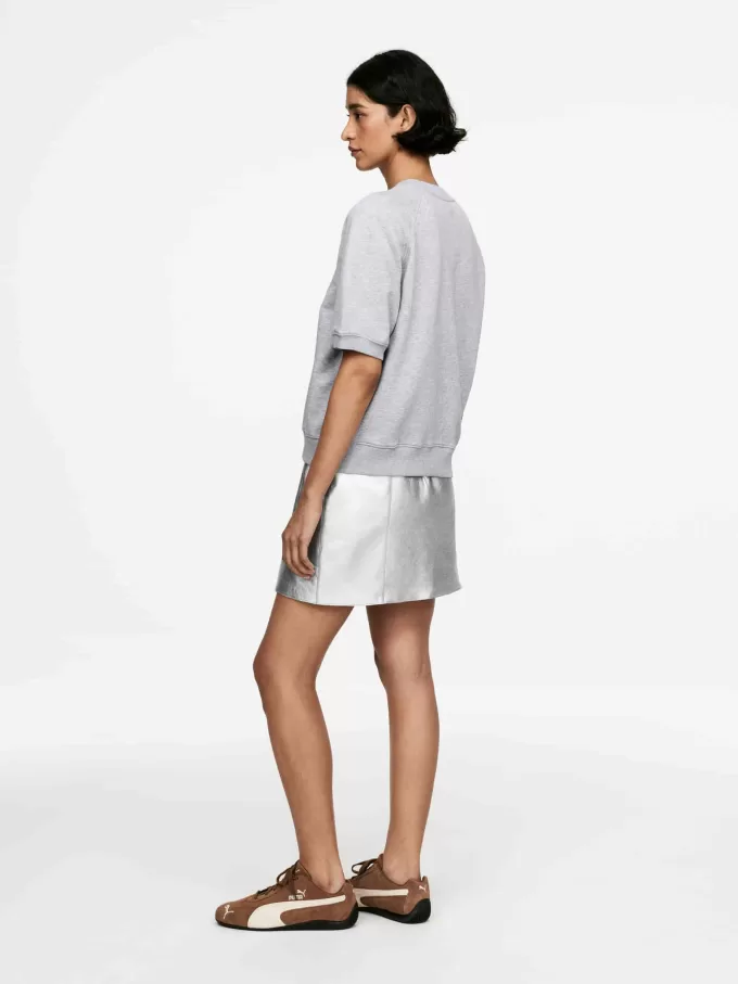 Falda de cuero metalizada Falda de cuero metalizada