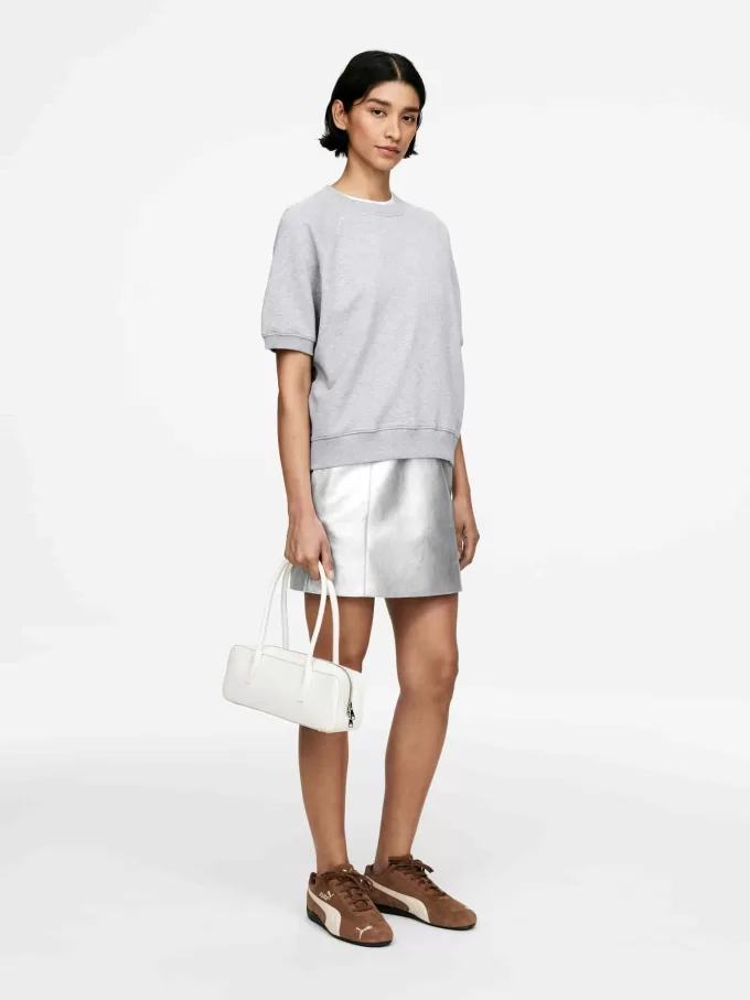 Falda de cuero metalizada Falda de cuero metalizada