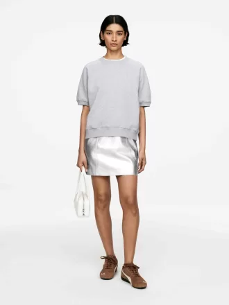 Falda de cuero metalizada