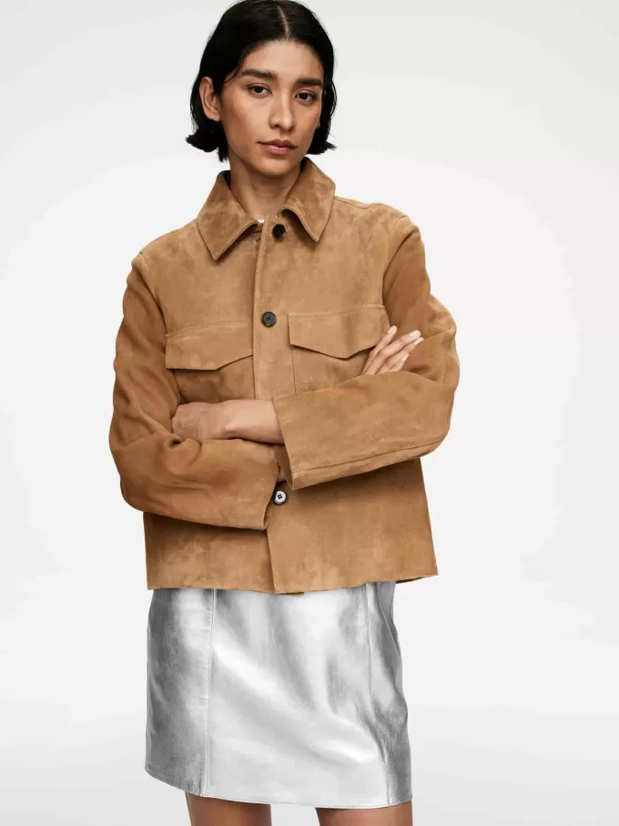 Falda de cuero metalizada Falda de cuero metalizada