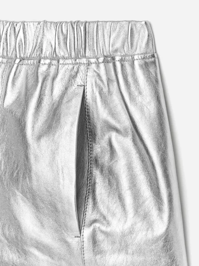 Falda de cuero metalizada Falda de cuero metalizada