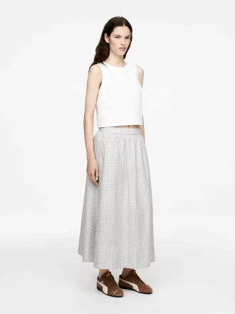 Falda evasé de algodón