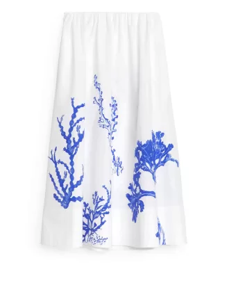 Falda midi de algodón