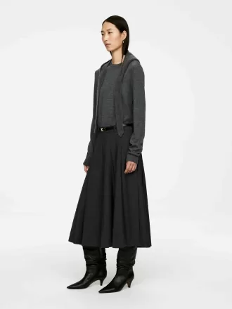 Falda plisada de mezcla de lana