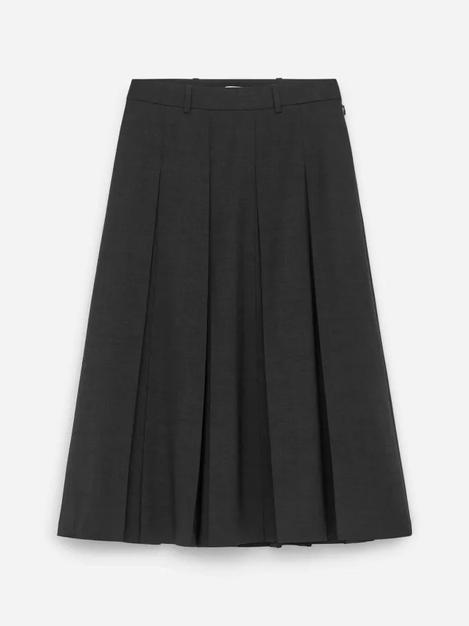 Falda plisada de mezcla de lana Falda plisada de mezcla de lana