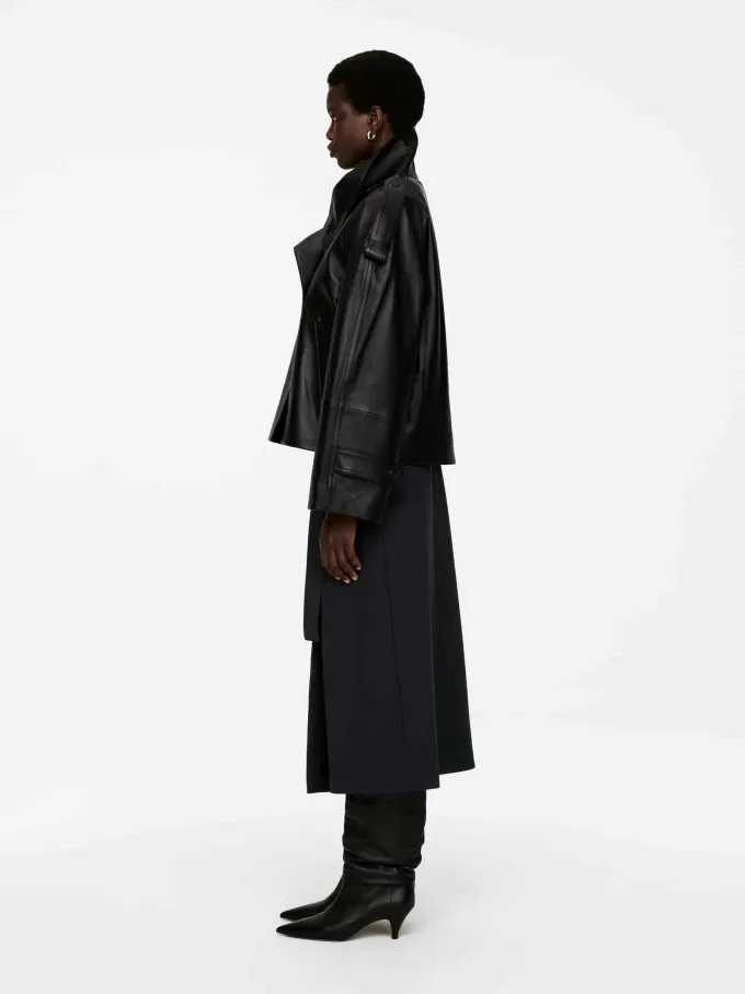 Falda plisada en mezcla de lana Falda plisada en mezcla de lana